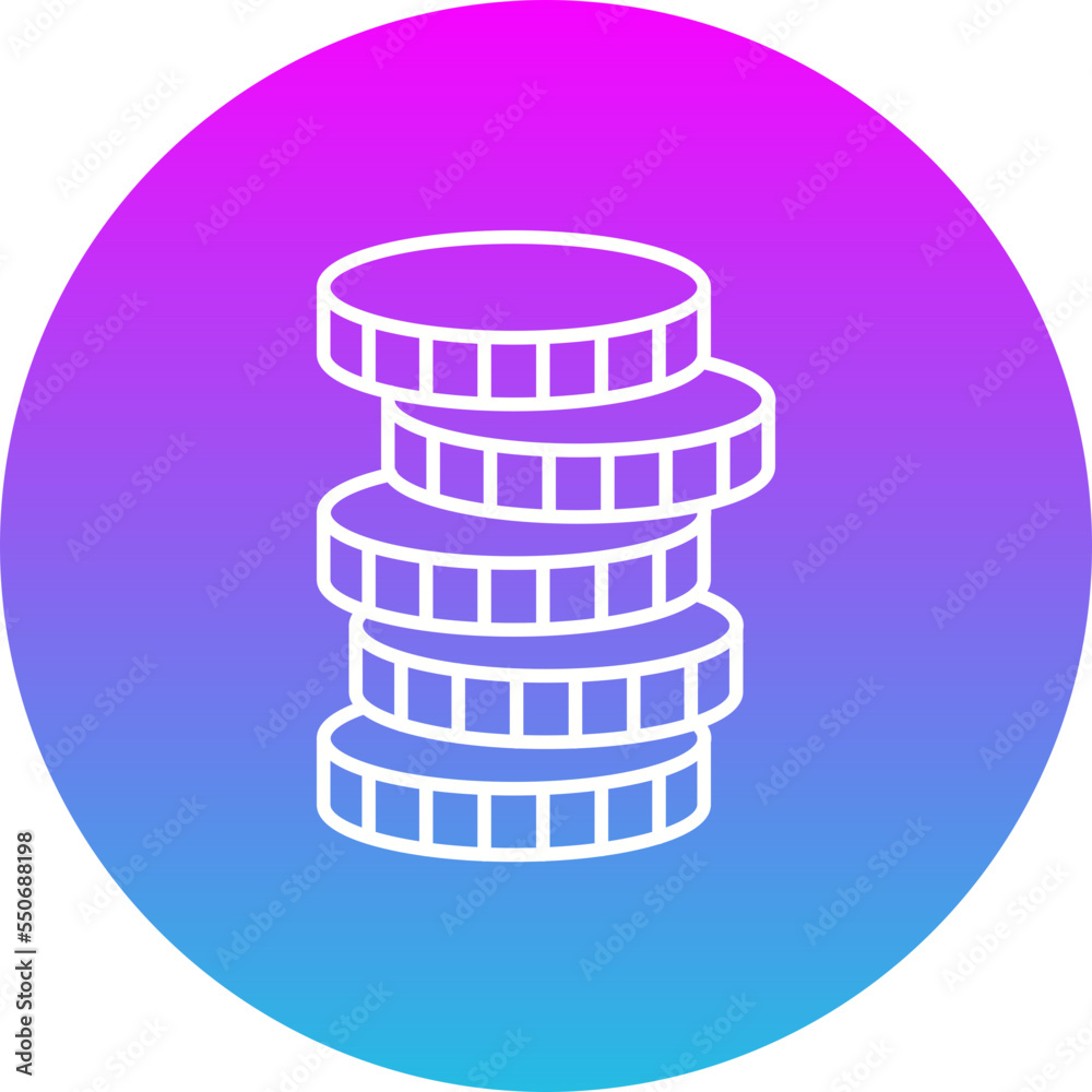 Coins Gradient Circle Line Inverted Icon Coins Gradient Circle Line Inverted Icon
