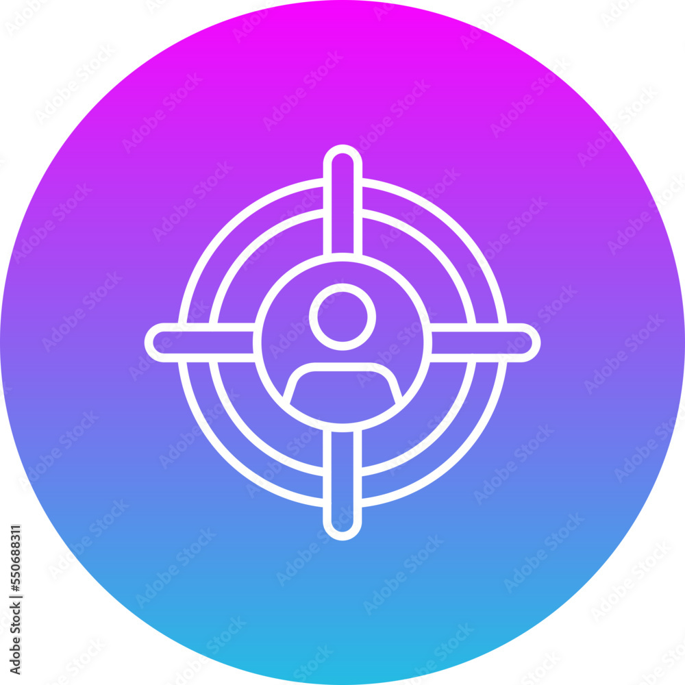 Target Gradient Circle Line Inverted Icon Target Gradient Circle Line Inverted Icon