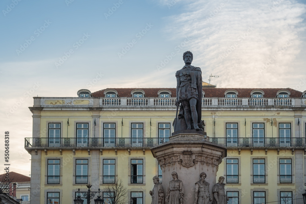 Camoes Monument  at Praca Luis de Camoes Square - Lisbon, Portugal
