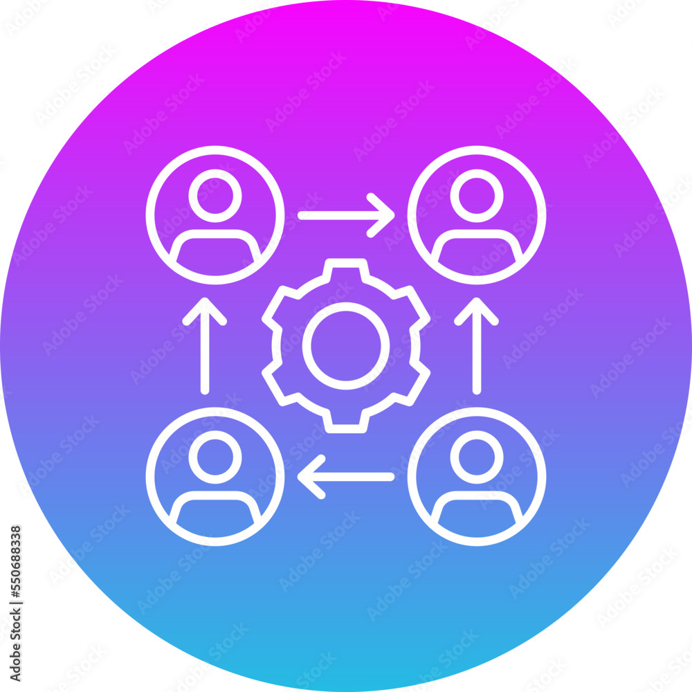 Workflow Gradient Circle Line Inverted Icon Workflow Gradient Circle Line Inverted Icon