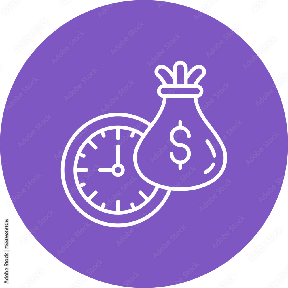 Time Is Money Multicolor Circle Line Inverted Icon Time Is Money Multicolor Circle Line Inverted Icon