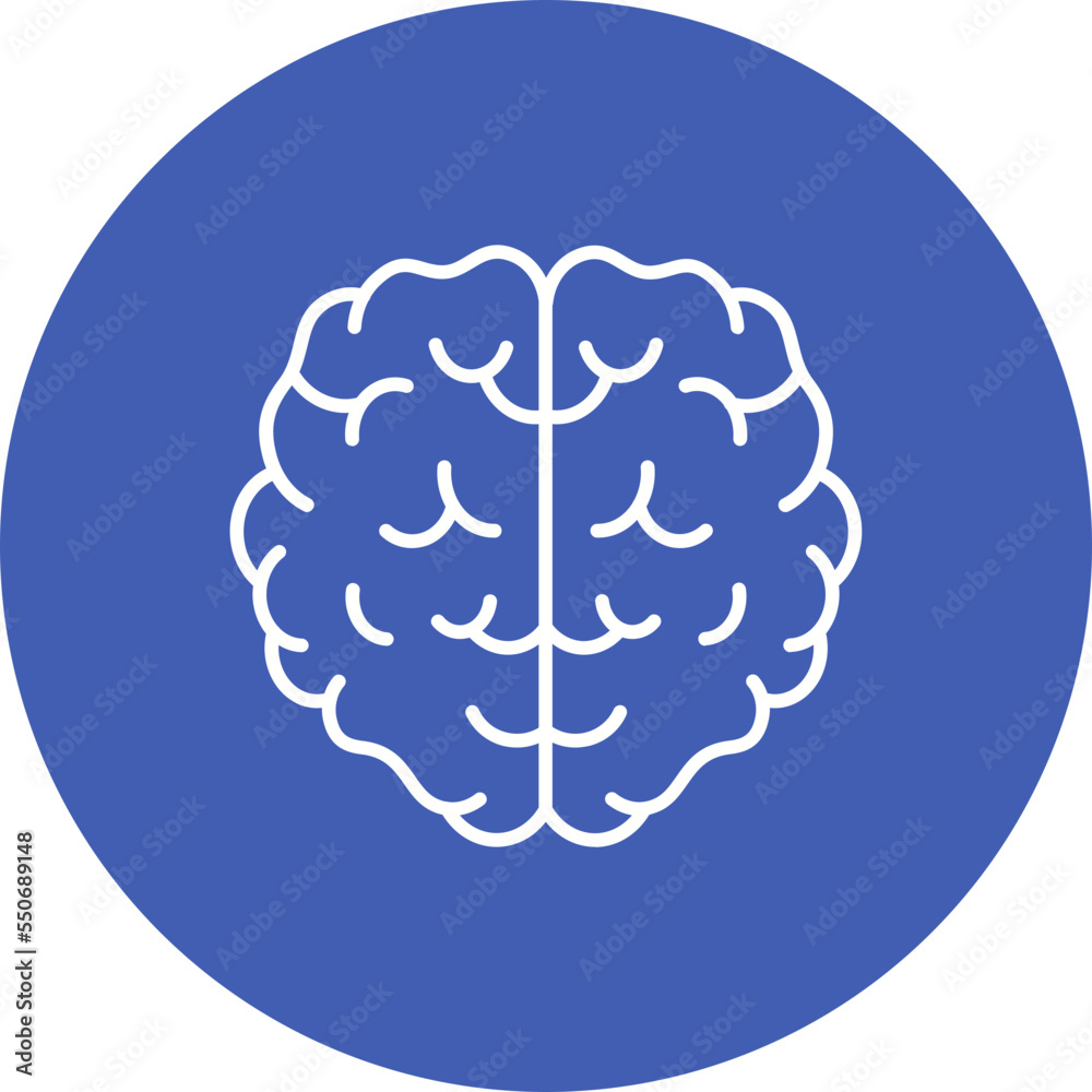 Brain Multicolor Circle Line Inverted Icon Brain Multicolor Circle Line Inverted Icon