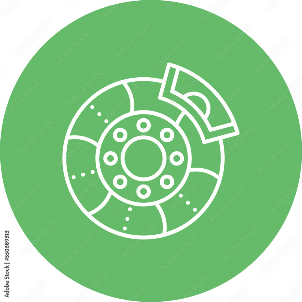 Obraz premium Brake Multicolor Circle Line Inverted Icon