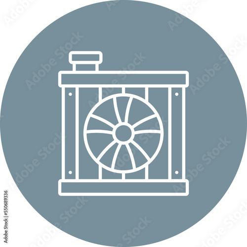 Car Radiator Multicolor Circle Line Inverted Icon