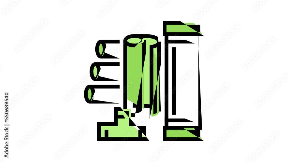 pipe plastic waste color icon animation pipe plastic waste color icon animation