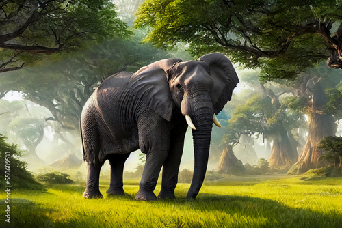 Beautiful landscape with elephant © IM_VISUAL_ARTIST