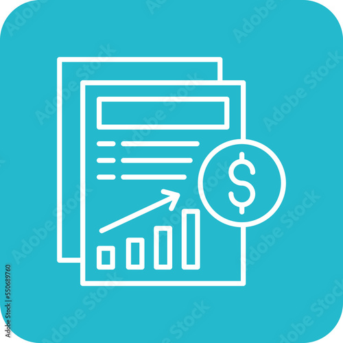 Profits Multicolor Round Corner Line Inverted Icon