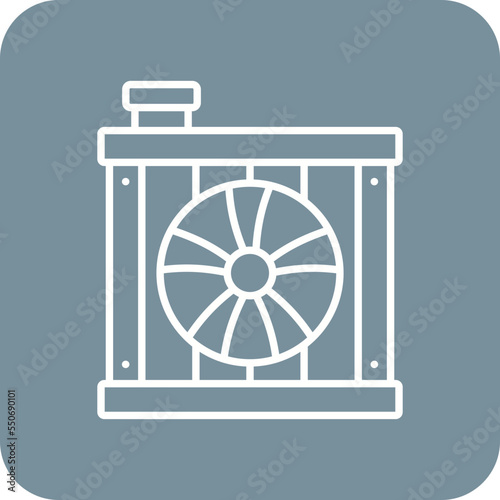 Car Radiator Multicolor Round Corner Line Inverted Icon