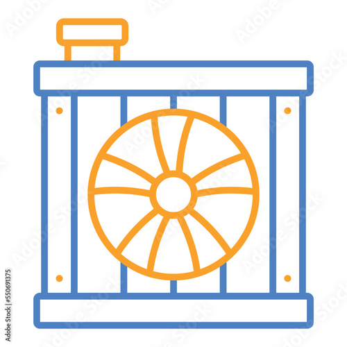 Car Radiator Blue And Orange Line Icon