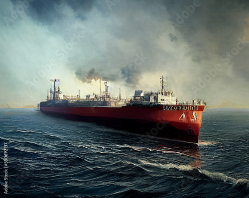 oil tanker. a tanker full of oil sails the sea.