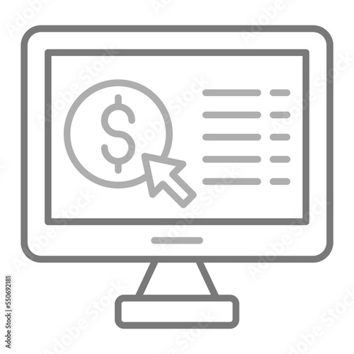 Pay Per Click Greyscale Line Icon