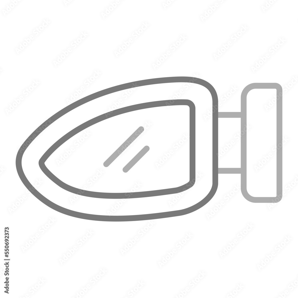 Side Mirror Greyscale Line Icon Side Mirror Greyscale Line Icon