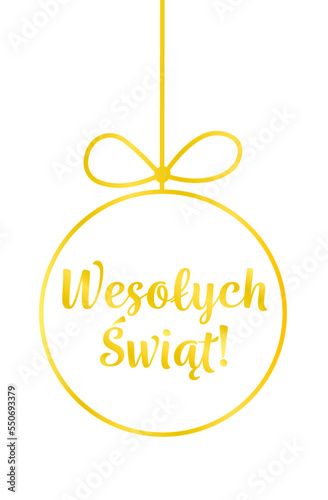 Wesołych Świąt bombka z napisem