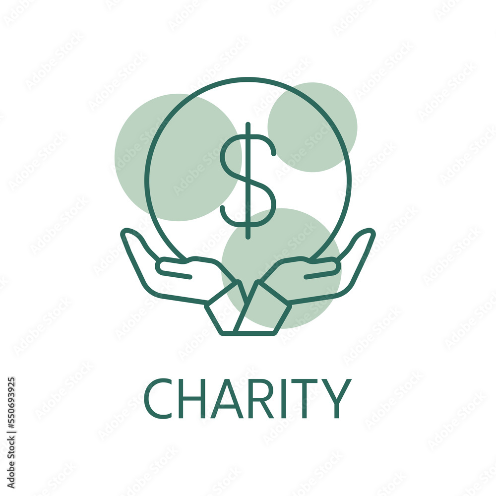 Charity color icon, logo style Charity color icon, logo style