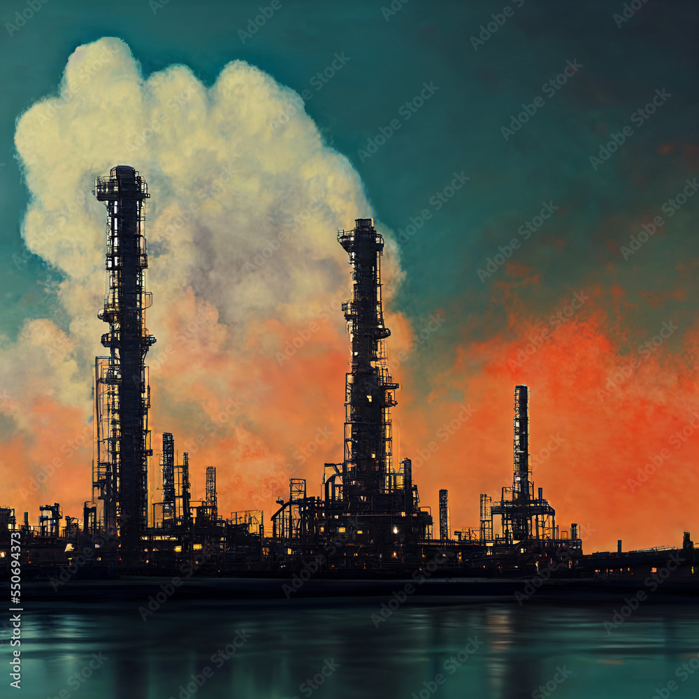 Refinery. oil refining and production of petroleum products. Gasoline, diesel fuel.
