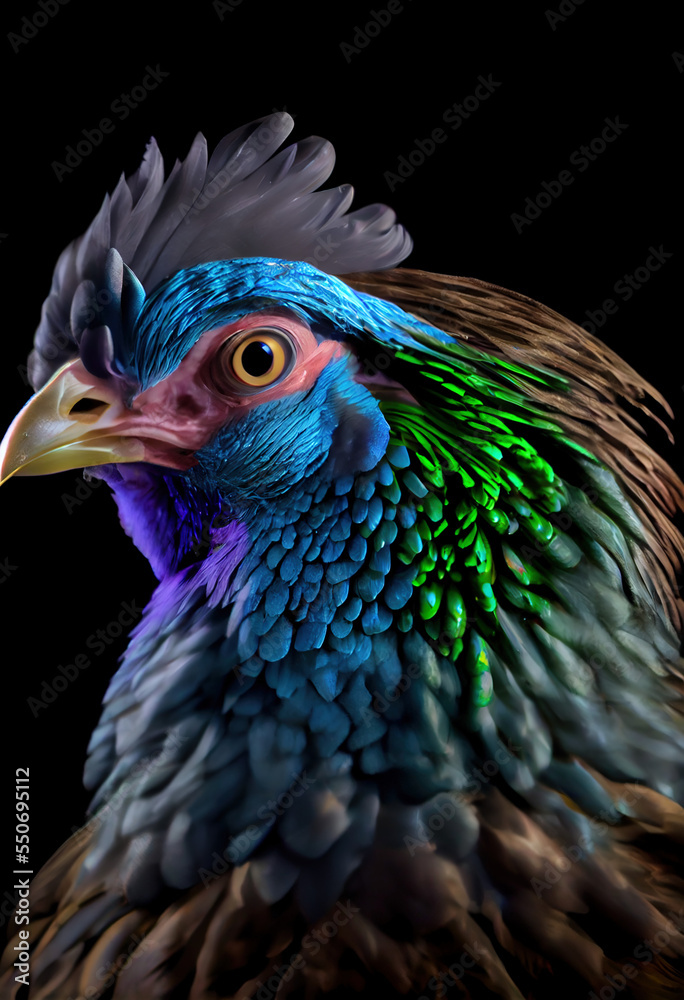 colorful chicken portrait