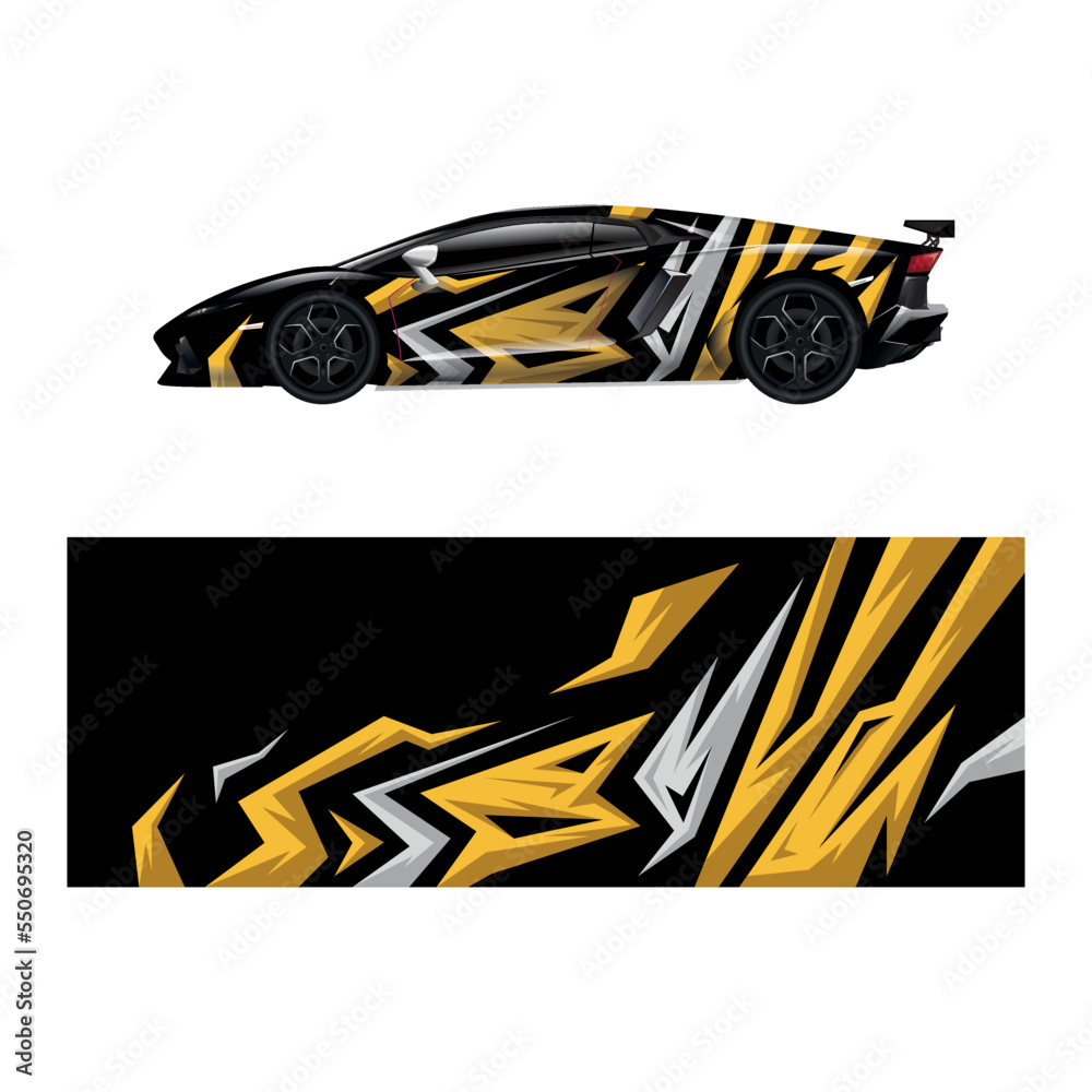 Fototapeta premium Car decal wrap design vector