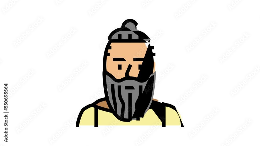 head viking medieval color icon animation head viking medieval color icon animation