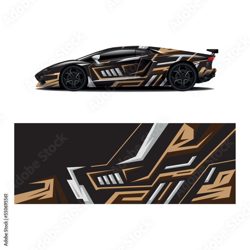 Car decal wrap design vector