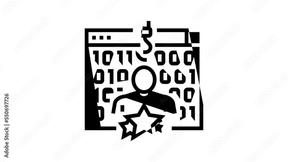 whale phishing attacks line icon animation whale phishing attacks line icon animation