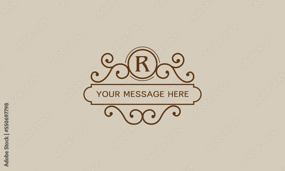 Monogram for postcards, invitations with the initial letter R. Graphic design of pages, boutiques, cafes, hotels, invitations. Monogram for postcards, invitations with the initial letter R. Graphic design of pages, boutiques, cafes, hotels, invitations.