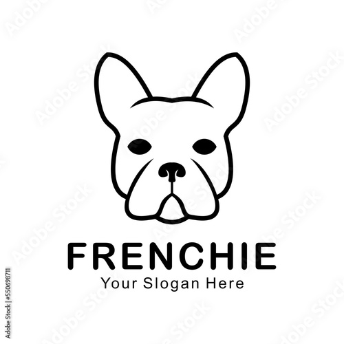 french bulldog head logo