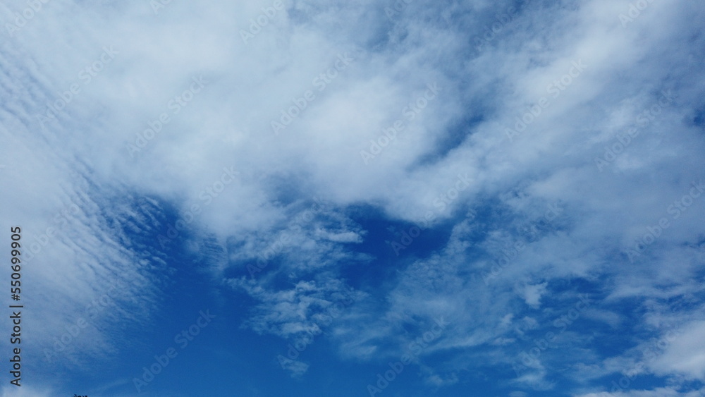 Beautiful blue sky with clouds for background. Summer sky