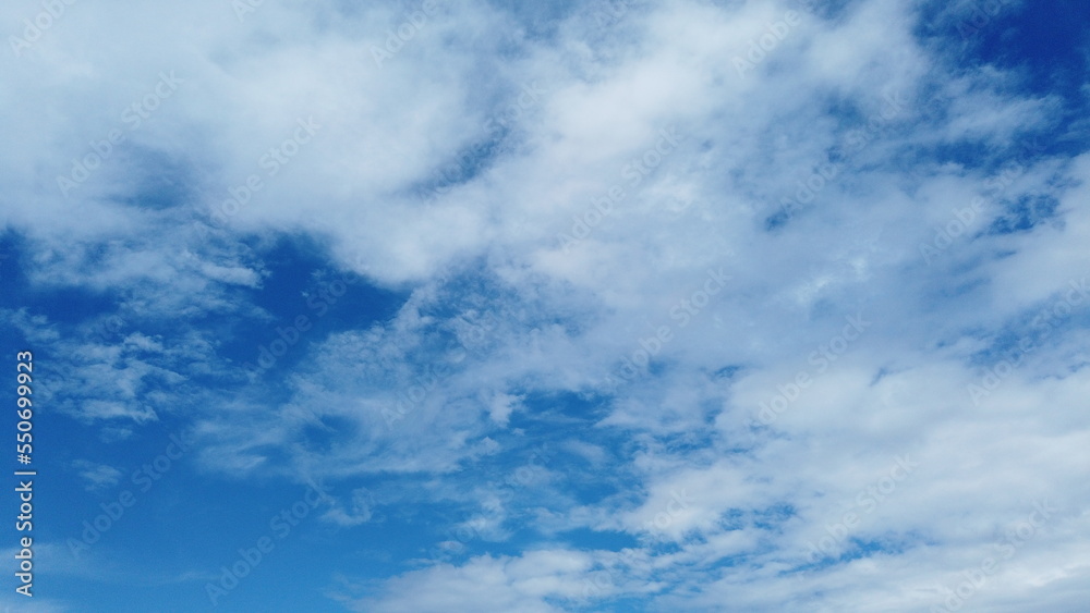 Beautiful blue sky with clouds for background. Summer sky