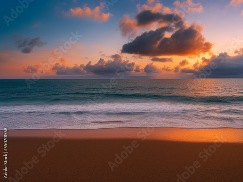 Cloudy Sunset Over the Ocean © Alex