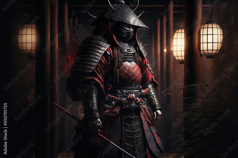 ancient samurai preparing for combat