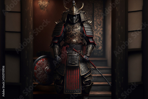 ancient samurai preparing for combat