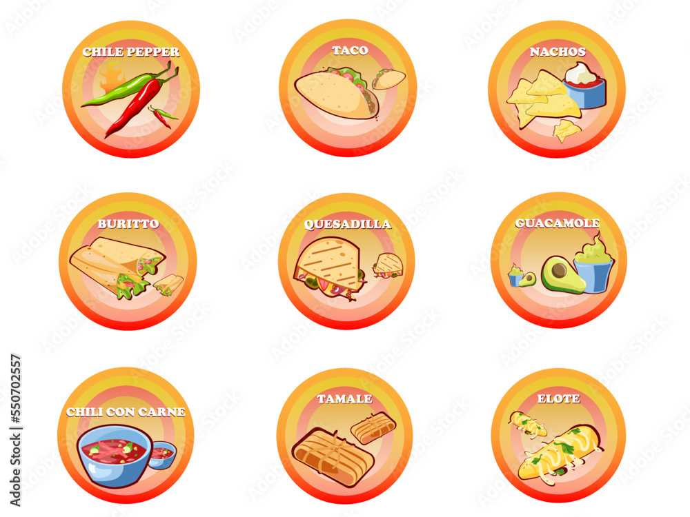 a set consisting of classic Latin American food 