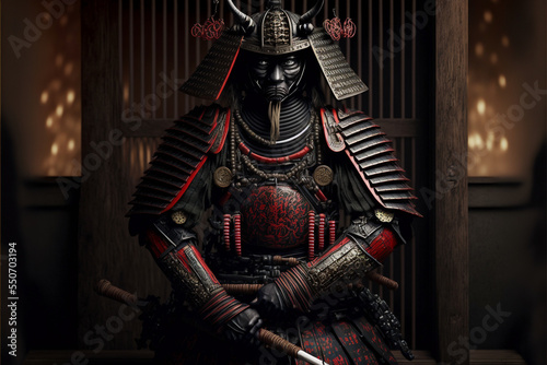 ancient samurai preparing for combat