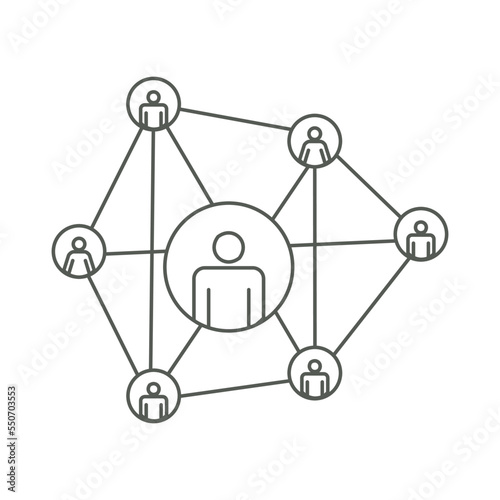 Icon Depicting Infected People Using Contact Tracing to Contain the Spread of the CoronaVirus. Contact Tracing Covid-19 concept.
