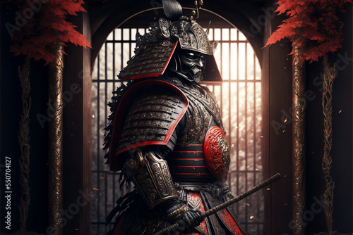 ancient samurai preparing for combat