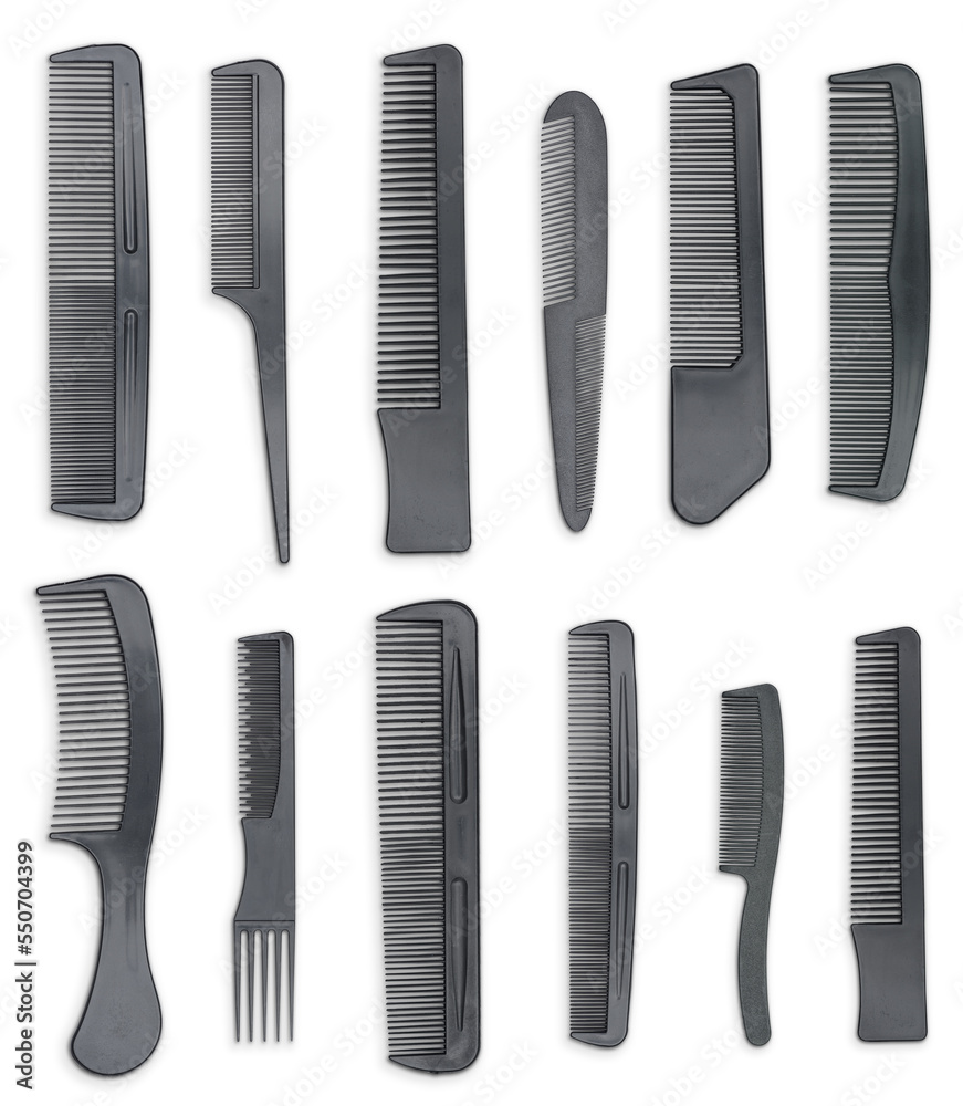 Set of combs isolated on white background. Set of combs isolated on white background.