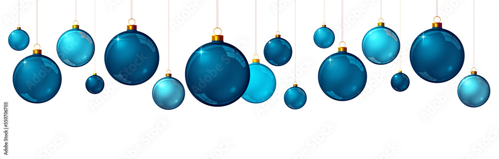Blue Christmas balls isolated on white background. Blue Christmas balls isolated on white background.
