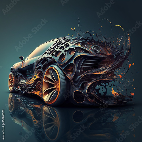 Ai generated fast abstract car 