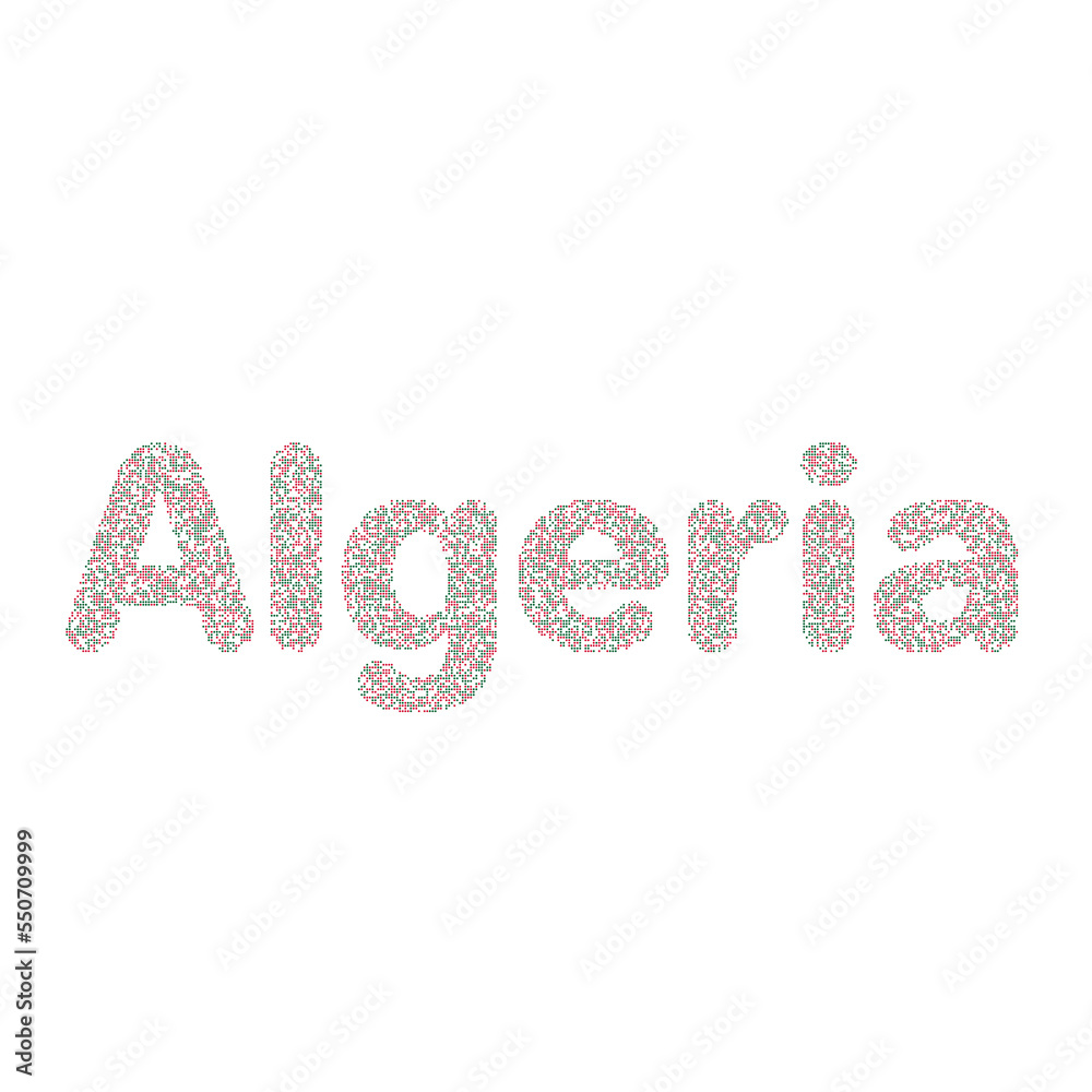 Algeria Silhouette Pixelated pattern map illustration Algeria Silhouette Pixelated pattern map illustration
