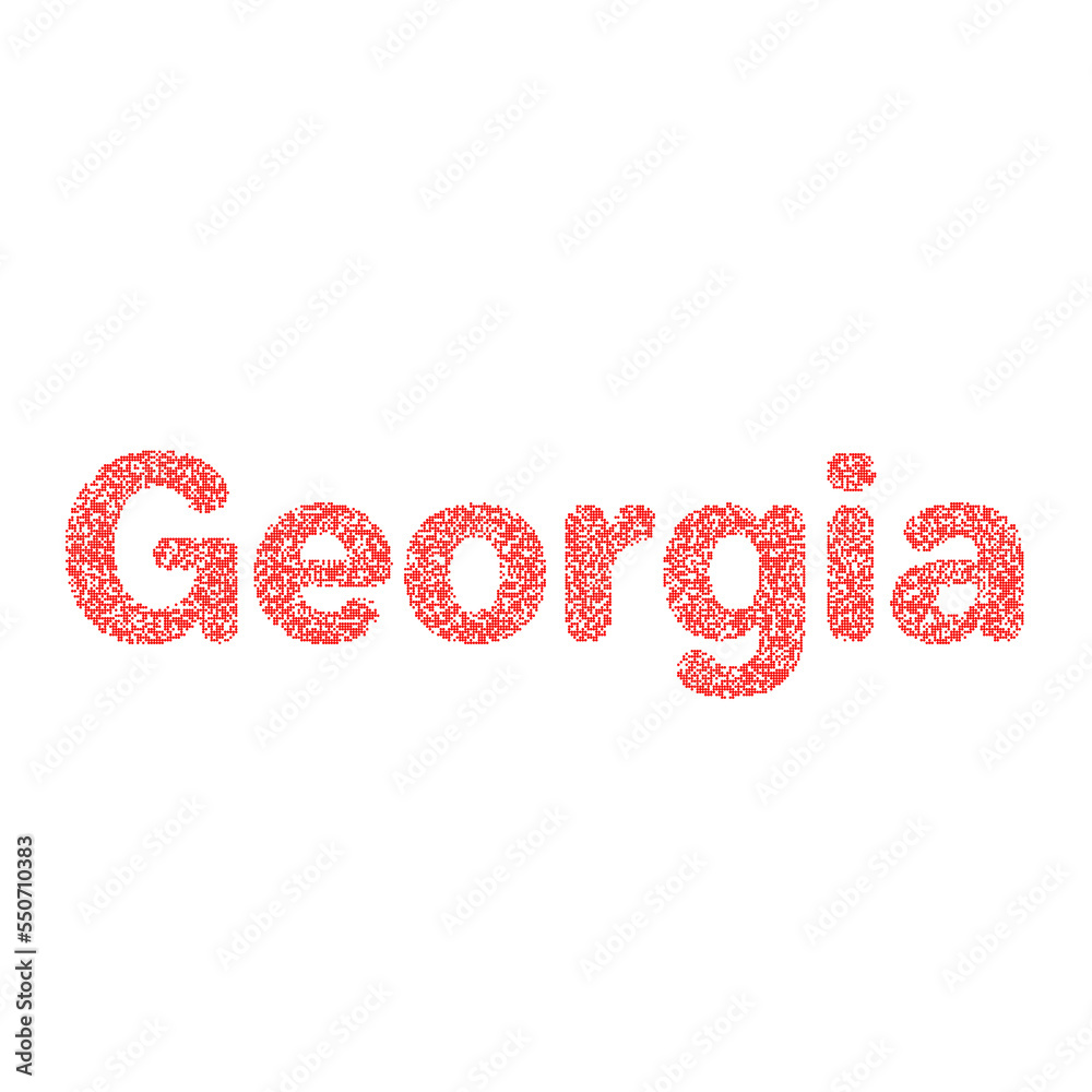 Georgia Silhouette Pixelated pattern map illustration