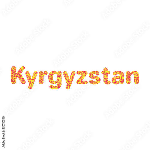 Kyrgyzstan Silhouette Pixelated pattern map illustration