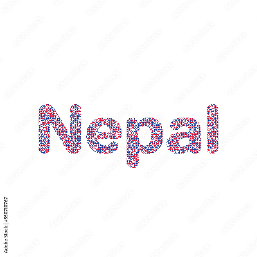 Nepal Silhouette Pixelated pattern map illustration Nepal Silhouette Pixelated pattern map illustration
