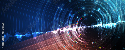 Quantum processing. Deep learning artificial intelligence. Future new technology  for business or science presentation