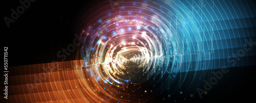 Quantum processing. Deep learning artificial intelligence. Future new technology  for business or science presentation
