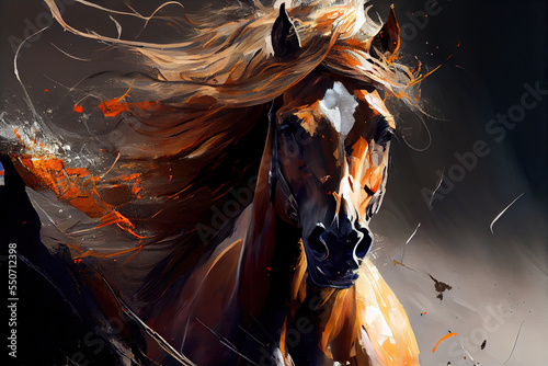 A painting of a horse, Generative AI