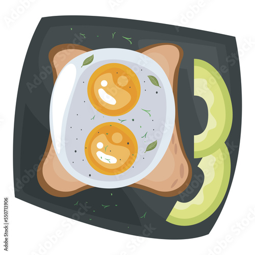 eggs fried with avocado