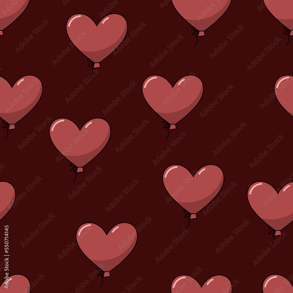 simple vector illustration pattern with hearts