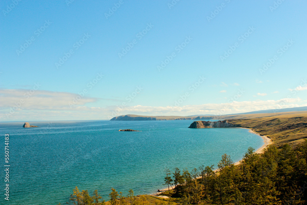 Landscape of Lake Baikal, Olkhon island. Russia