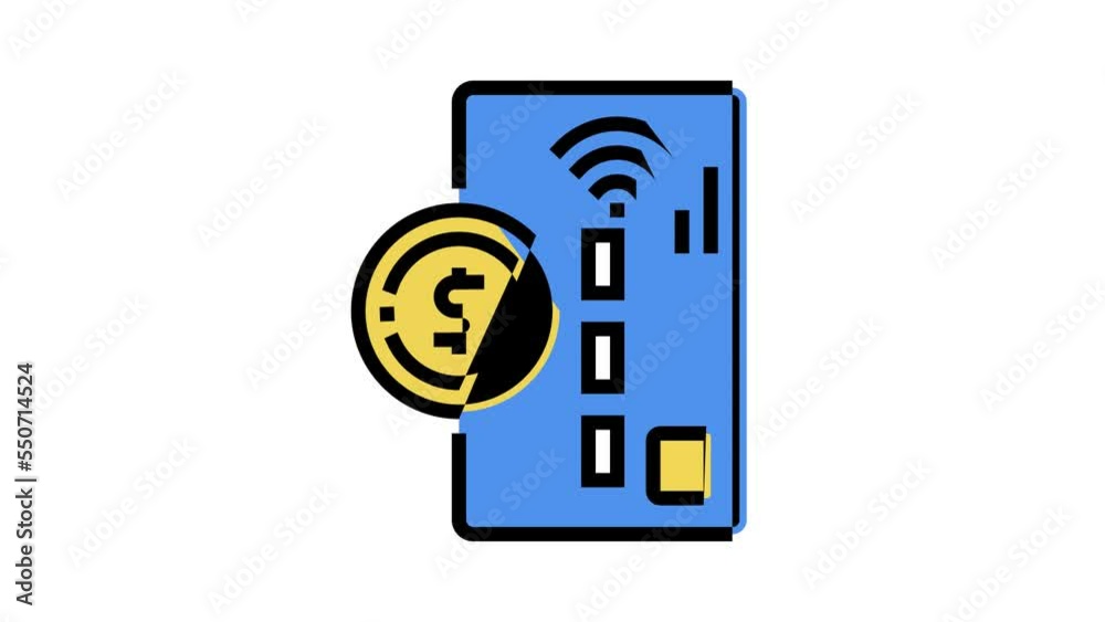 card contactless color icon animation card contactless color icon animation