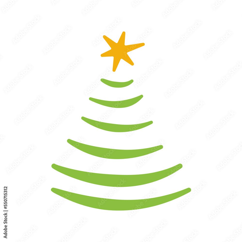 Christmas tree. Cartoon. Vector illustration Christmas tree. Cartoon. Vector illustration